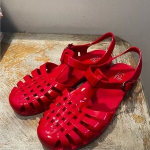 Kali Angel Low Red Jelly Sandals Womens Size 8
